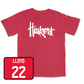 Red Football Huskers Tee Youth Large / Jaylen Lloyd | #22