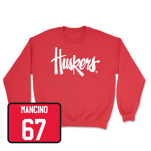 Red Football Huskers Crew 7 Youth Small / Joey Mancino | #67
