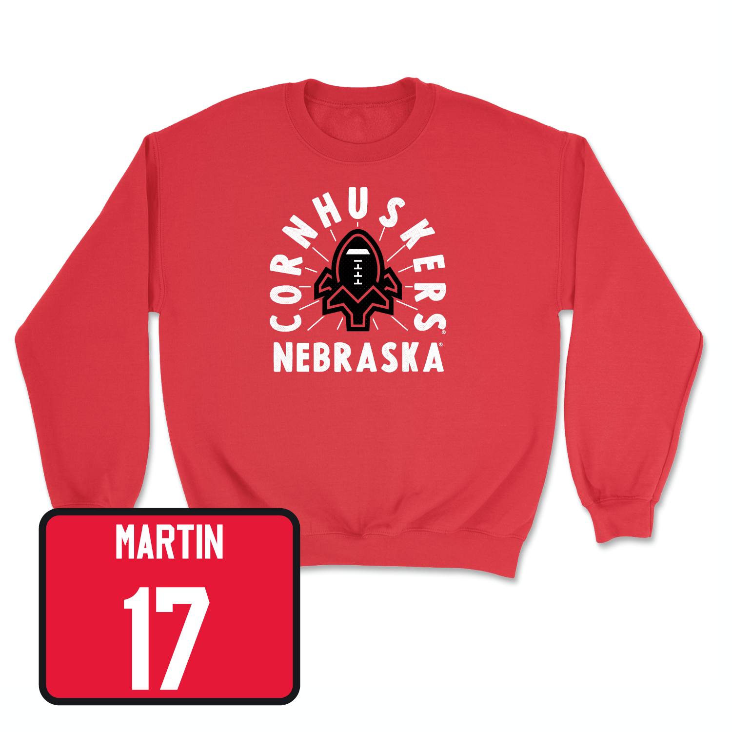 Red Football Cornhuskers Crew 2 2X-Large / Jalil Martin | #17