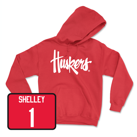 Red Women's Basketball Huskers Hoodie Youth Small / Jaz Shelley | #1