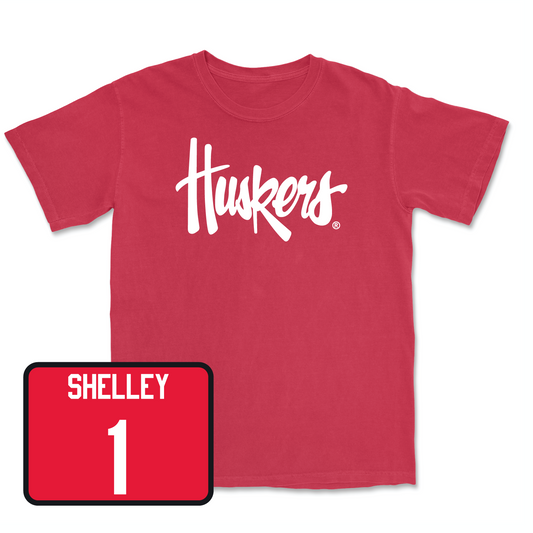 Red Women's Basketball Huskers Tee Youth Small / Jaz Shelley | #1
