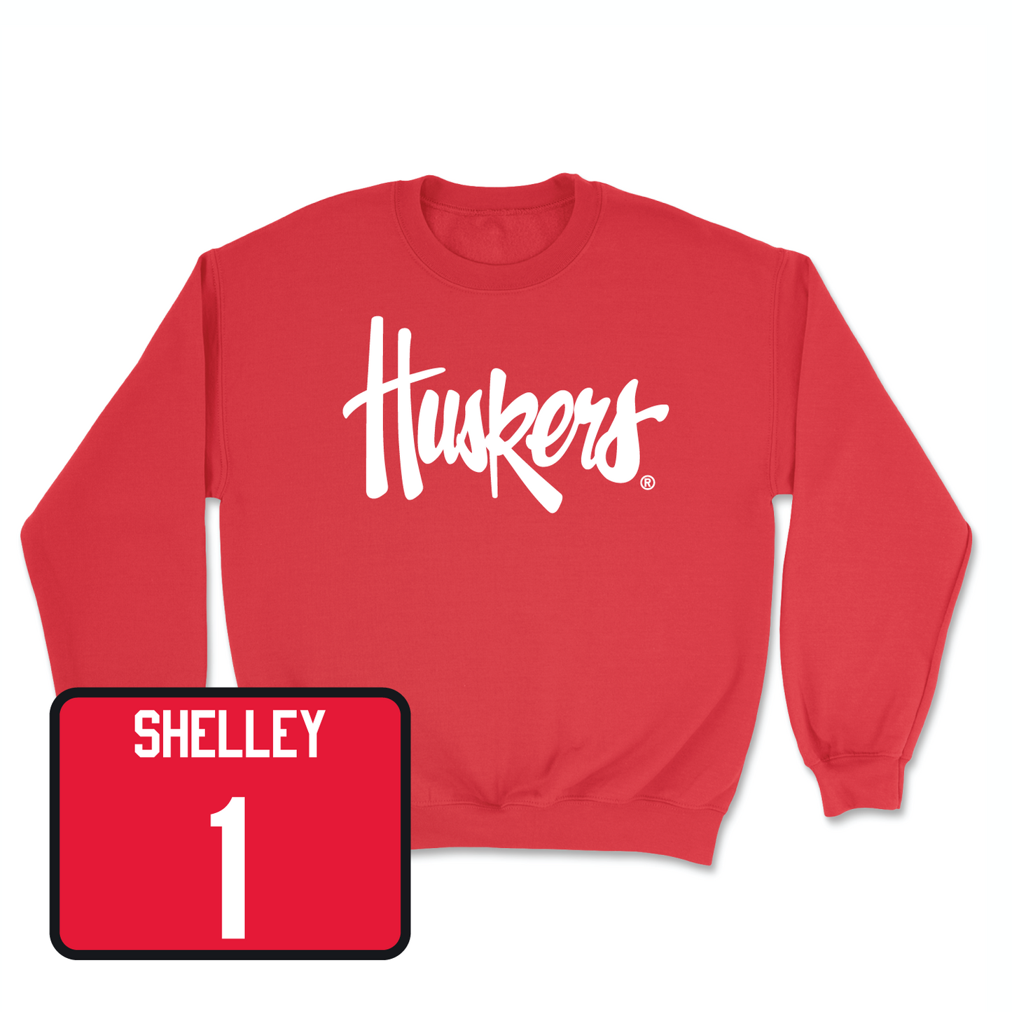 Red Women's Basketball Huskers Crew Small / Jaz Shelley | #1