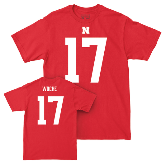 Nebraska Football Red Shirsey Tee - Jack Woche | #17 Youth Small