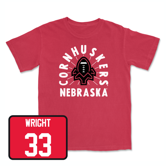 Red Football Cornhuskers Tee 4 2X-Large / Javin Wright | #33