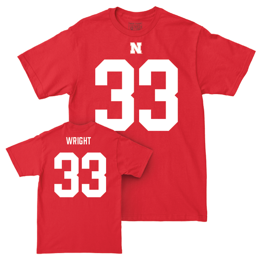 Nebraska Football Red Shirsey Tee - Javin Wright | #33 Youth Small
