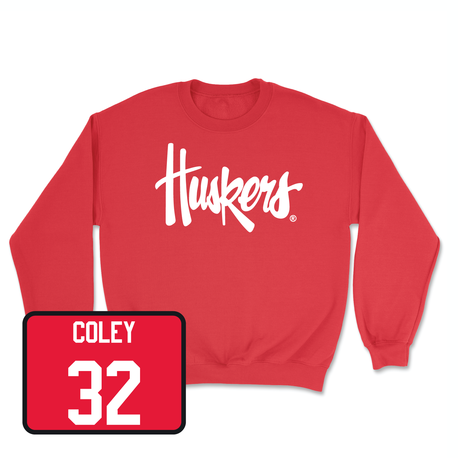 Red Women's Basketball Huskers Crew X-Large / Kendall Coley | #32