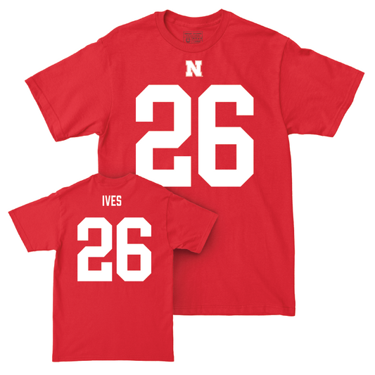 Nebraska Football Red Shirsey Tee - Kwinten Ives | #26 Youth Small