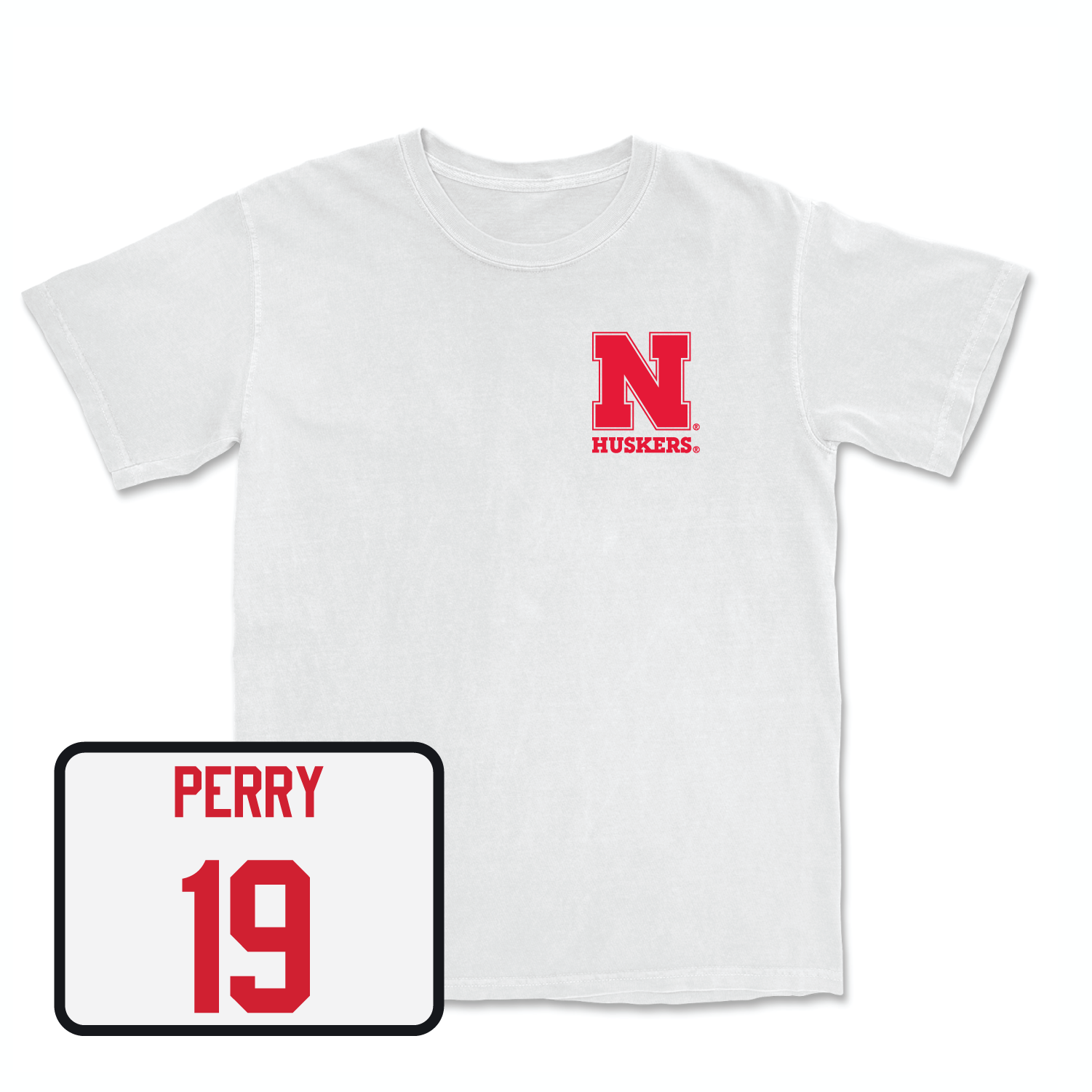 White Baseball Comfort Colors Tee Small / Kyle Perry | #19
