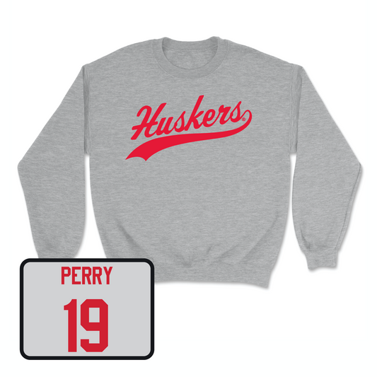 Sport Grey Baseball Script Crew Youth Small / Kyle Perry | #19