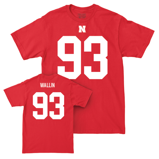 Nebraska Football Red Shirsey Tee - Kai Wallin | #93 Youth Small