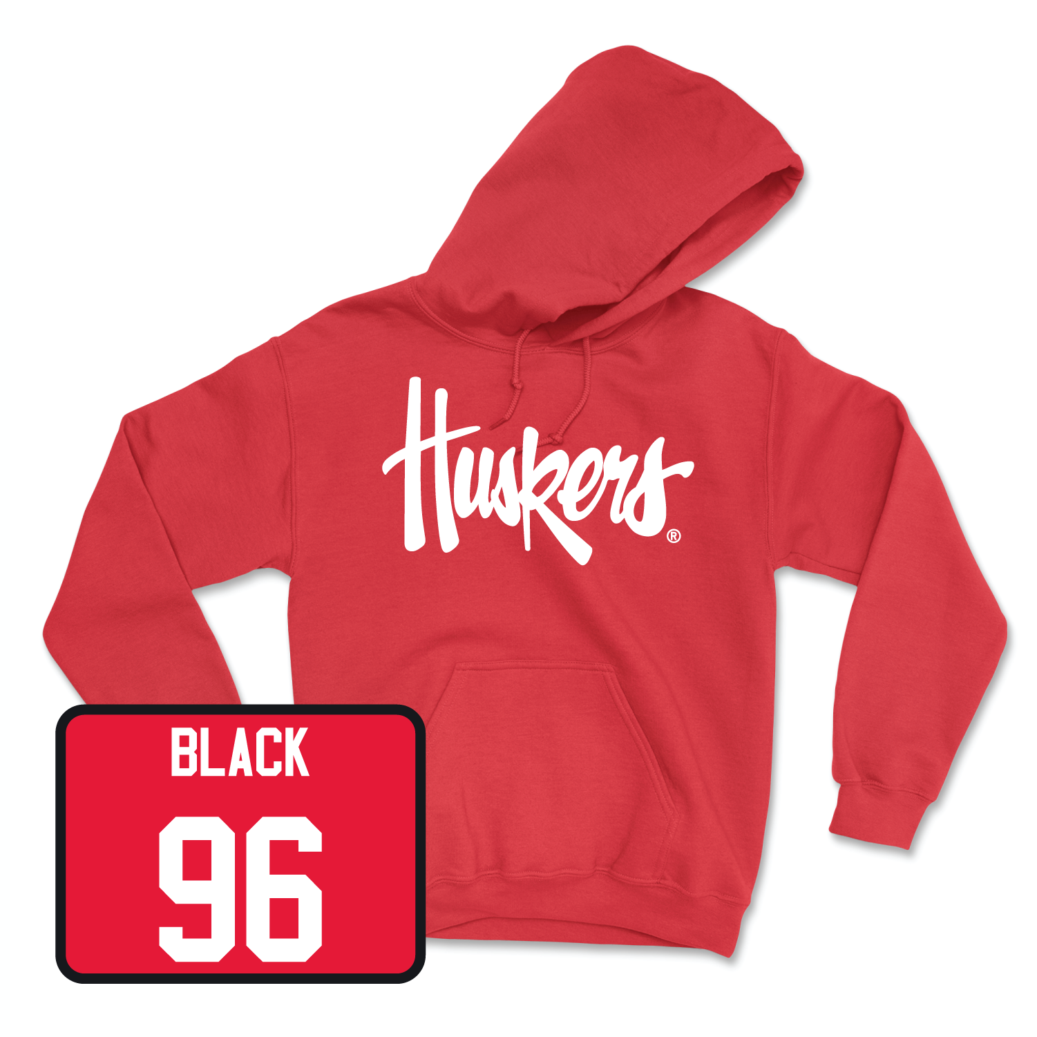 Red Football Huskers Hoodie 11 4X-Large / Leslie Black | #96
