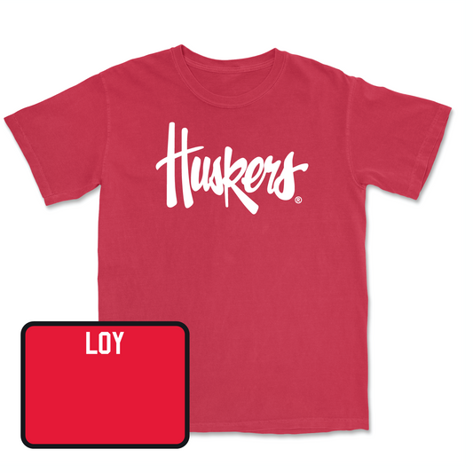 Red Women's Tennis Huskers Tee Youth Small / Lucy Loy