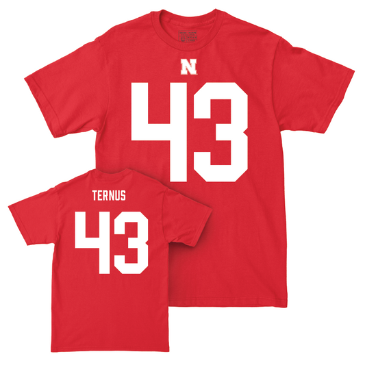 Nebraska Football Red Shirsey Tee - Landon Ternus | #43 Youth Small