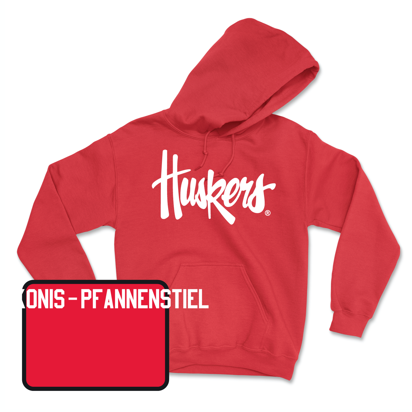 Red Track & Field Huskers Hoodie Youth Large / Marie Alukonis-Pfannenstiel