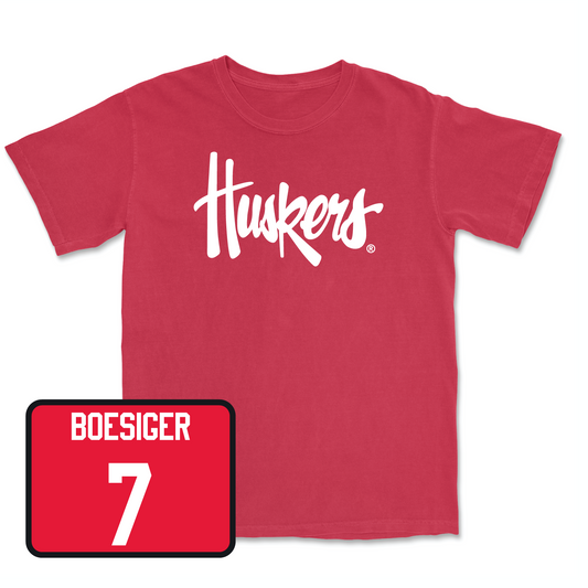 Red Women's Volleyball Huskers Tee Youth Small / Maisie Boesiger | #7