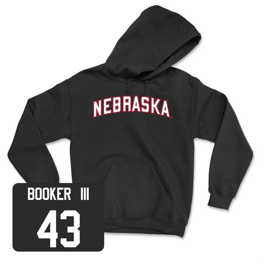 Black Football Nebraska Hoodie 5 Youth Small / Michael Booker III | #43