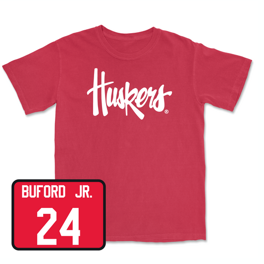 Red Football Huskers Tee 3 Youth Small / Marques Buford Jr. | #24