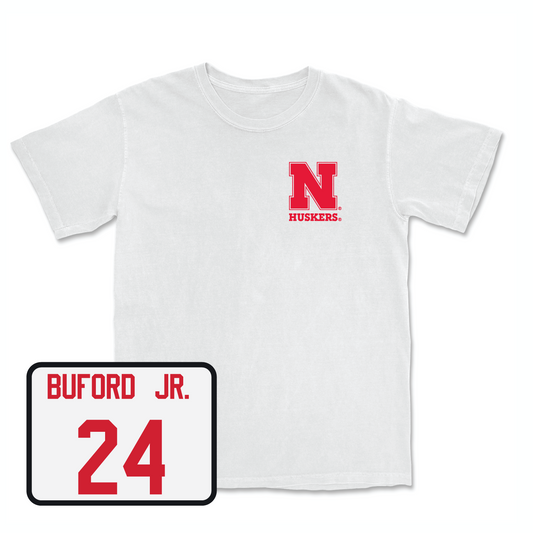 White Football Comfort Colors Tee 3 Youth Small / Marques Buford Jr. | #24
