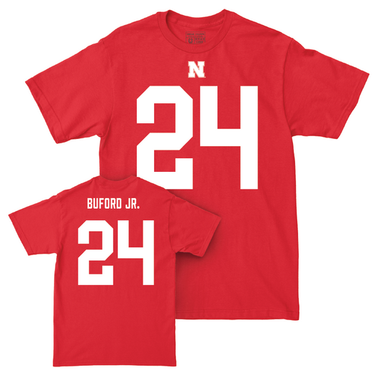 Nebraska Football Red Shirsey Tee - Marques Buford Jr. | #24 Youth Small