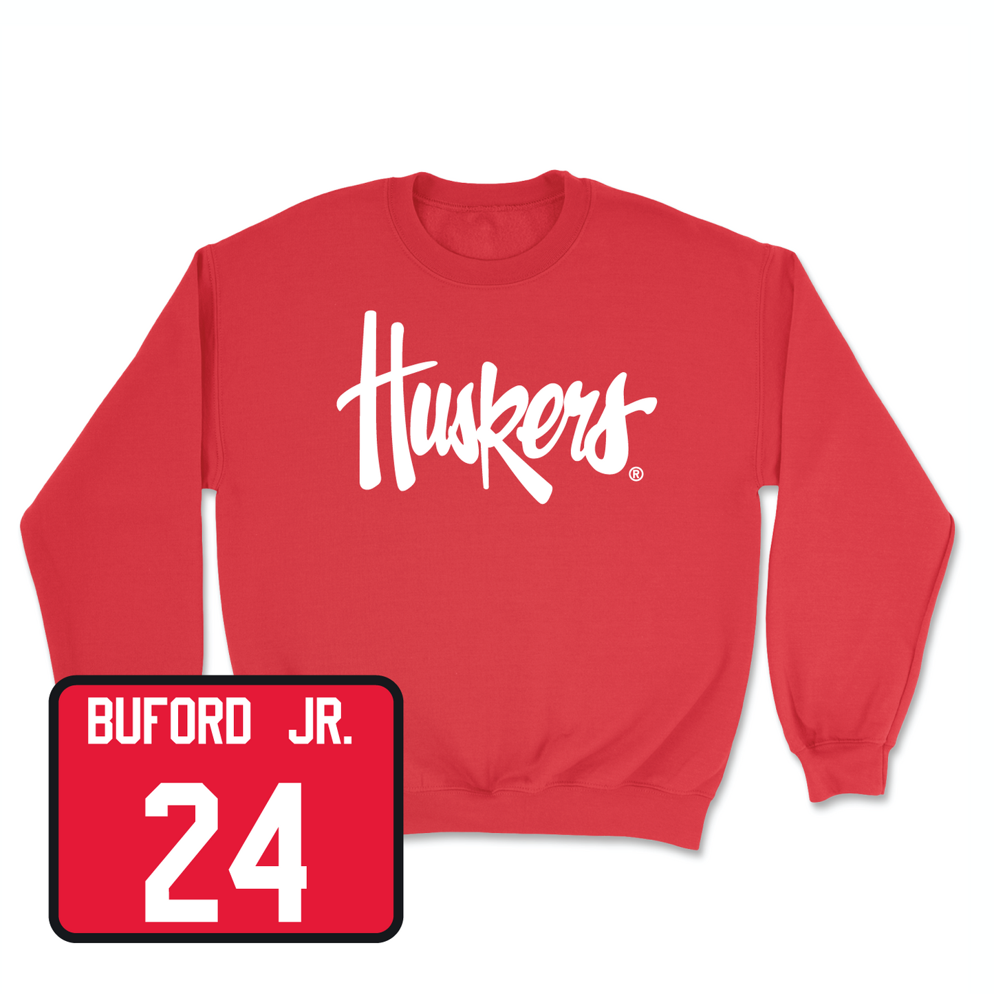Red Football Huskers Crew 3 Small / Marques Buford Jr. | #24