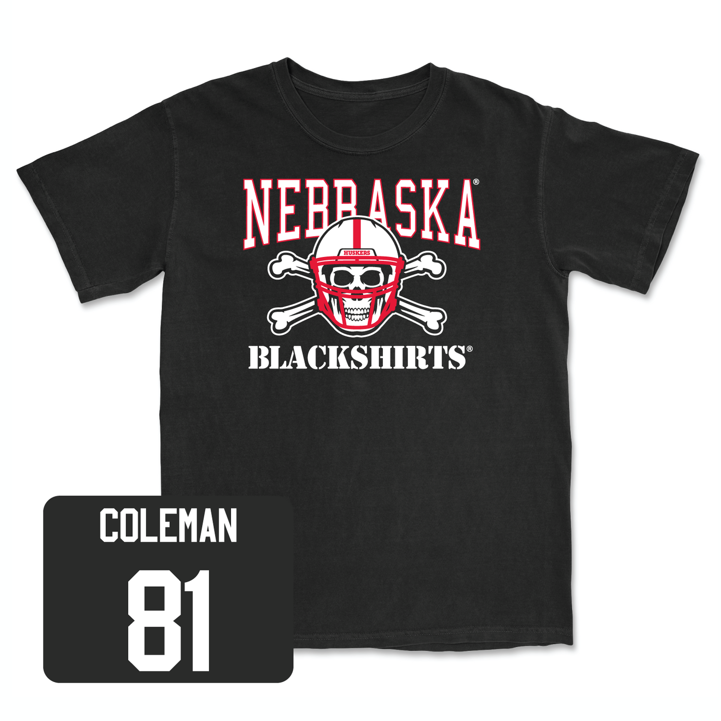 Black Football Blackshirts Tee Youth Medium / Malachi Coleman | #81