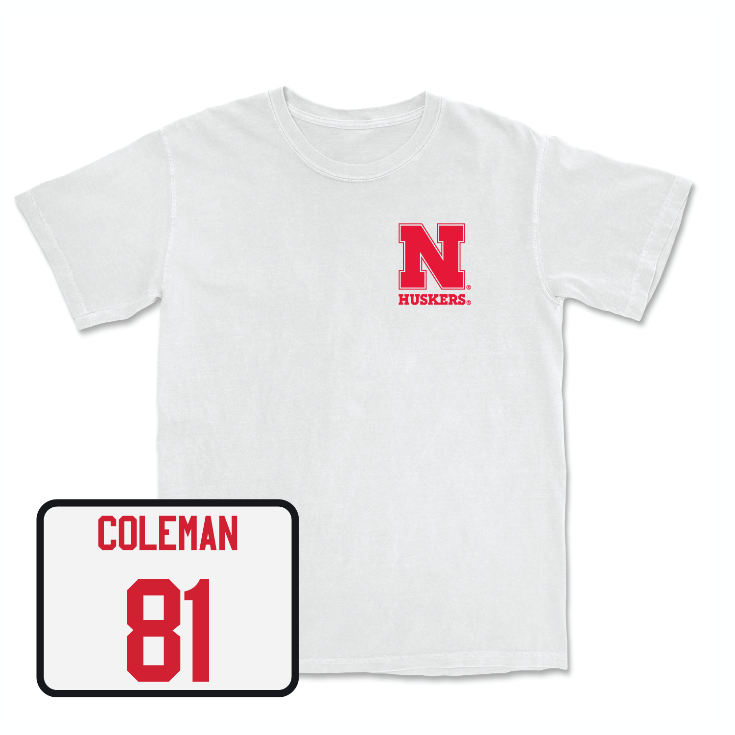 White Football Comfort Colors Tee Youth Small / Malachi Coleman | #81