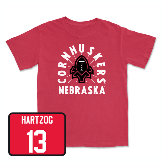 Red Football Cornhuskers Tee 2 2X-Large / Malcolm Hartzog | #13