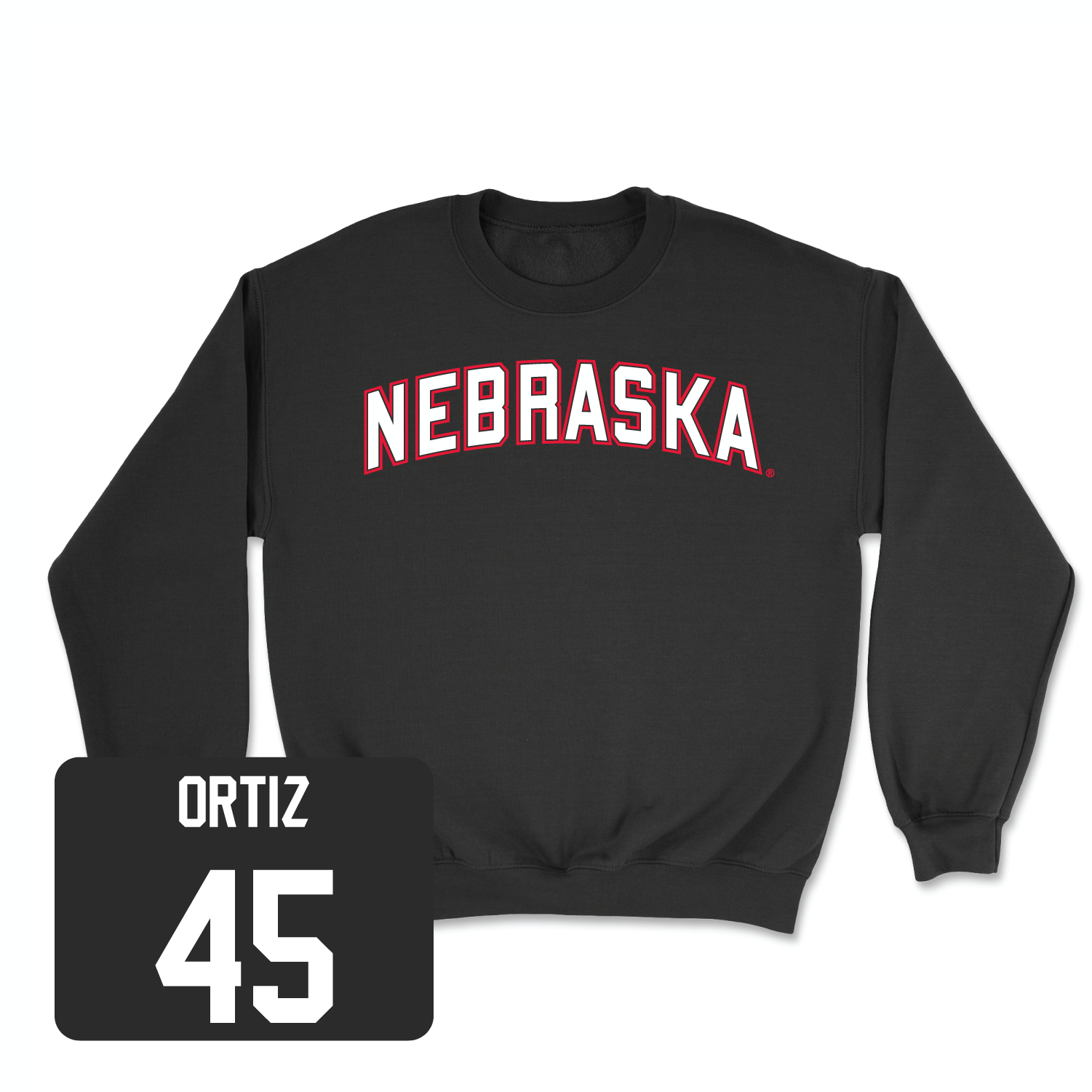 Black Football Nebraska Crew 5 Youth Medium / Marco Ortiz | #45