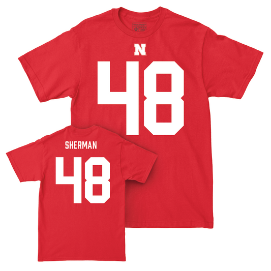 Nebraska Football Red Shirsey Tee - Mekhail Sherman | #48 Youth Small