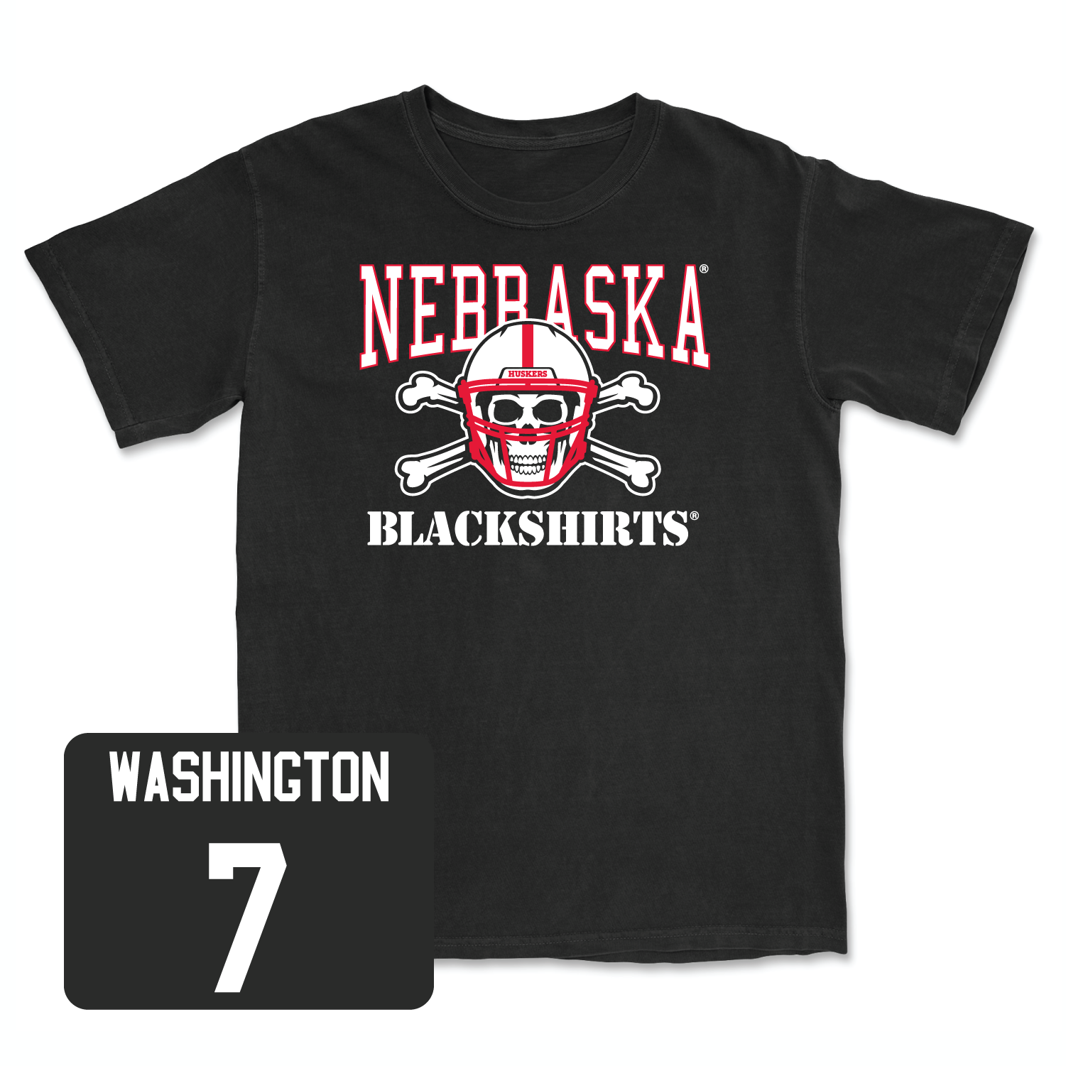 Black Football Blackshirts Tee Youth Large / Marcus Washington | #7