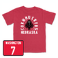 Red Football Cornhuskers Tee 3X-Large / Marcus Washington | #7