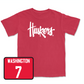 Red Football Huskers Tee 3X-Large / Marcus Washington | #7