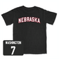 Black Football Nebraska Tee 4X-Large / Marcus Washington | #7