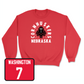 Red Football Cornhuskers Crew Youth Small / Marcus Washington | #7