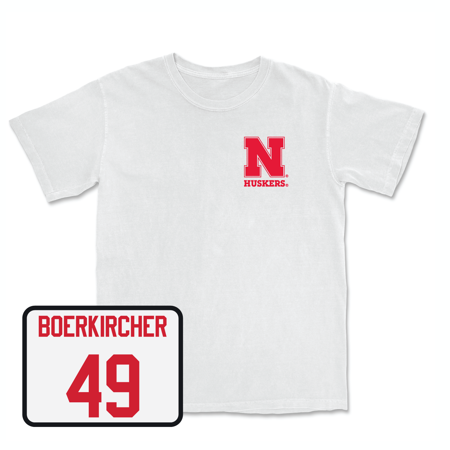 White Football Comfort Colors Tee 6 Youth Small / Nate Boerkircher | #49