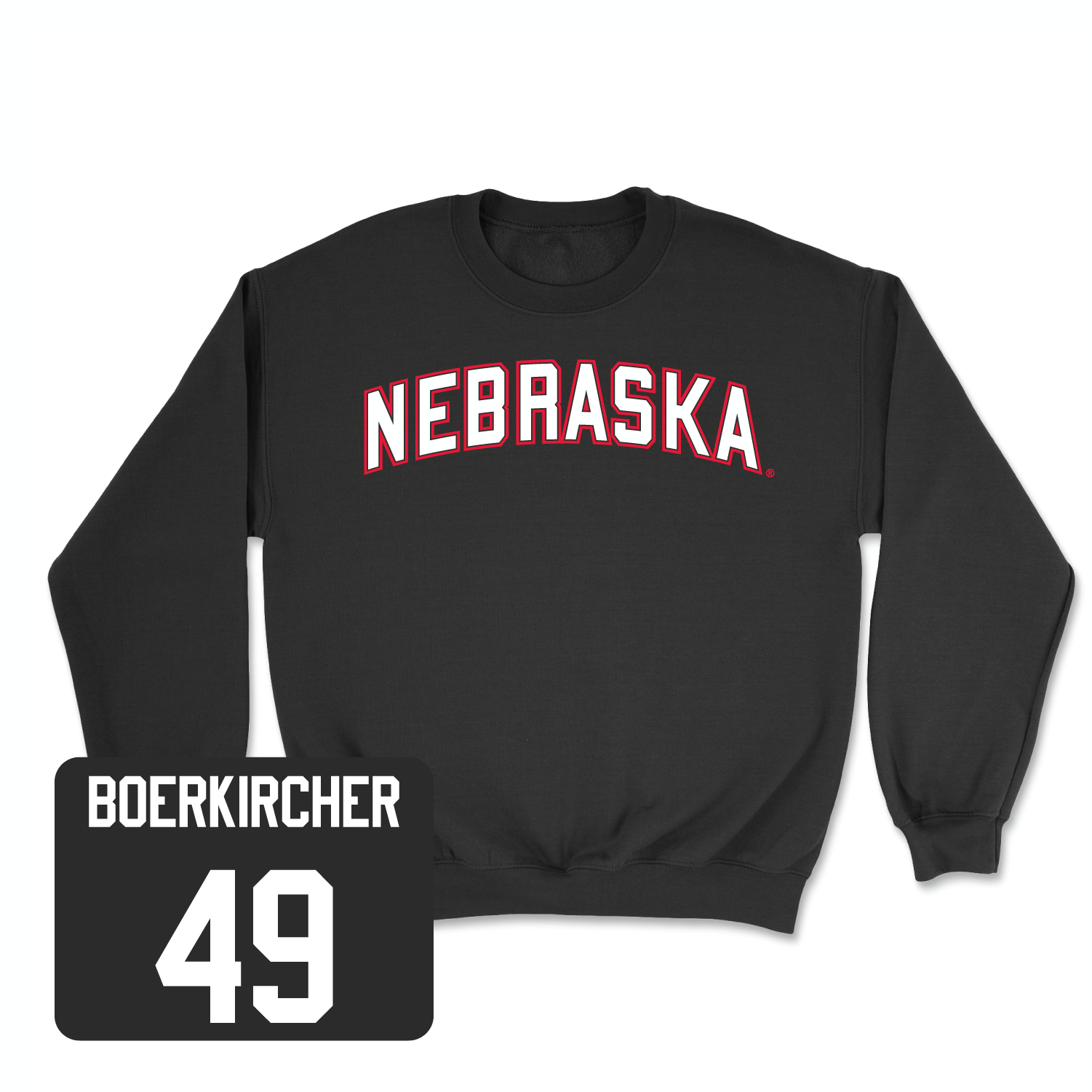Black Football Nebraska Crew 6 Large / Nate Boerkircher | #49