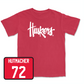 Red Football Huskers Tee 7 Youth Small / Nash Hutmacher | #72