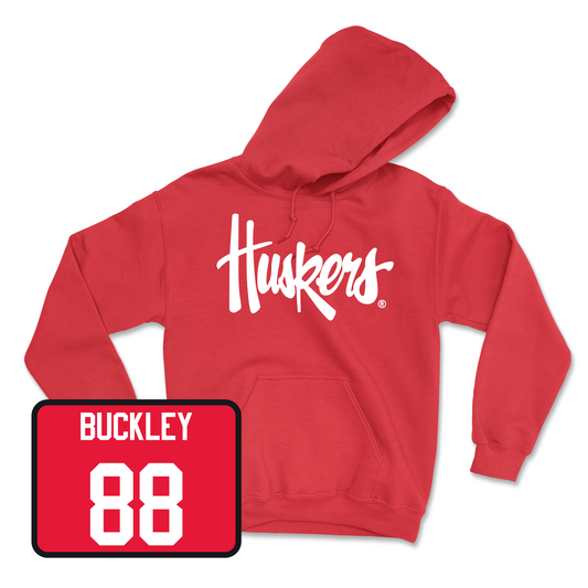 Red Football Huskers Hoodie 7 Youth Small / Ru'Quan Buckley | #88