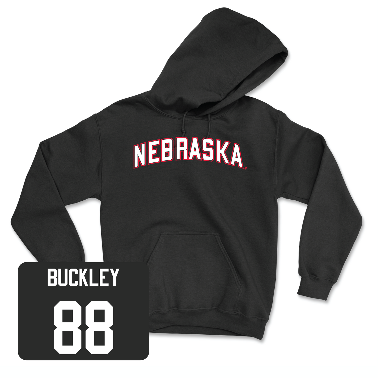 Black Football Nebraska Hoodie 7 Small / Ru'Quan Buckley | #88