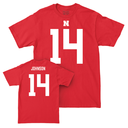Nebraska Football Red Shirsey Tee - Rahmir Johnson | #14 Youth Small