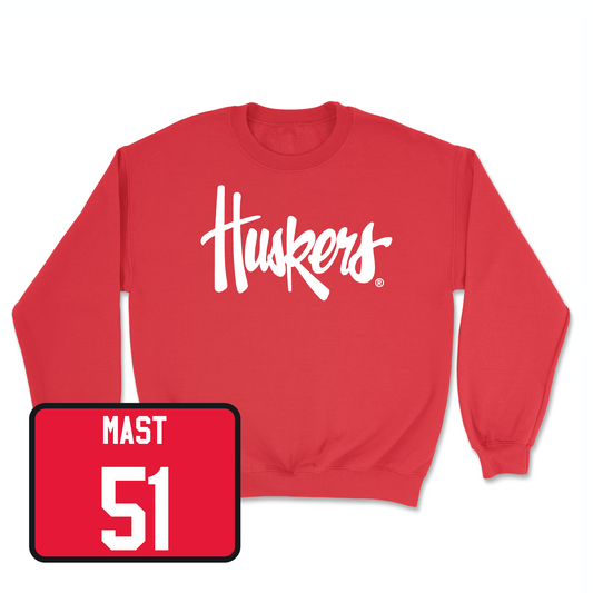 Red Men's Basketball Huskers Crew Youth Small / Rienk Mast | #51