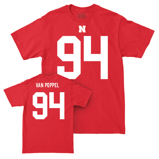 Nebraska Football Red Shirsey Tee - Riley Van Poppel | #94 Youth Small