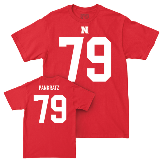Nebraska Football Red Shirsey Tee - Spencer Pankratz | #79 Youth Small