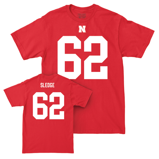 Nebraska Football Red Shirsey Tee - Sam Sledge | #62 Youth Small