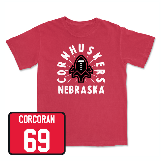 Red Football Cornhuskers Tee Youth Small / Turner Corcoran | #69