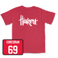 Red Football Huskers Tee Small / Turner Corcoran | #69