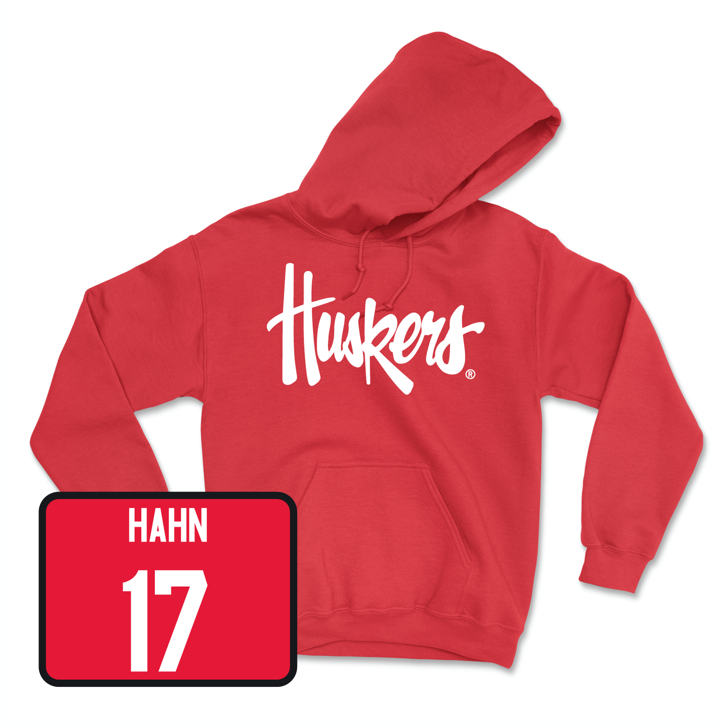 Red Football Huskers Hoodie 2 Large / Ty Hahn | #17