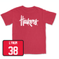 Red Football Huskers Tee 4 Youth Large / Tamon Lynum | #38