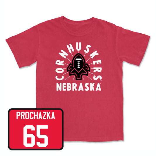 Red Football Cornhuskers Tee 6 2X-Large / Teddy Prochazka | #65