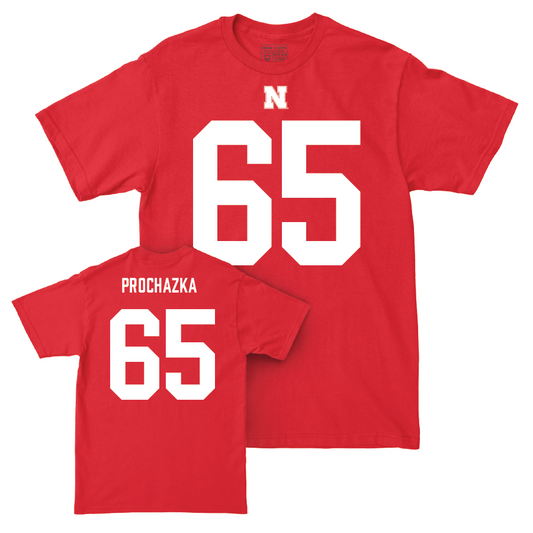 Nebraska Football Red Shirsey Tee - Teddy Prochazka | #65 Youth Small